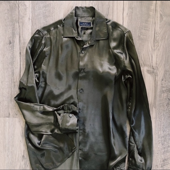 Zara Silk Formal Button Down Shirt - Picture 3 of 4